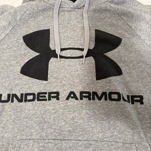 Under Armour Hoodie Pullover Mens Size Medium Loose Gray Polyester Front Pockets